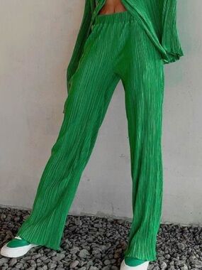 Zara Bright Green Textured Top